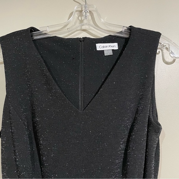 NWOT Calvin Klein Elegant BLACK with  SILVER Glitter Women's Jumpsuit Romper - Picture 6 of 14